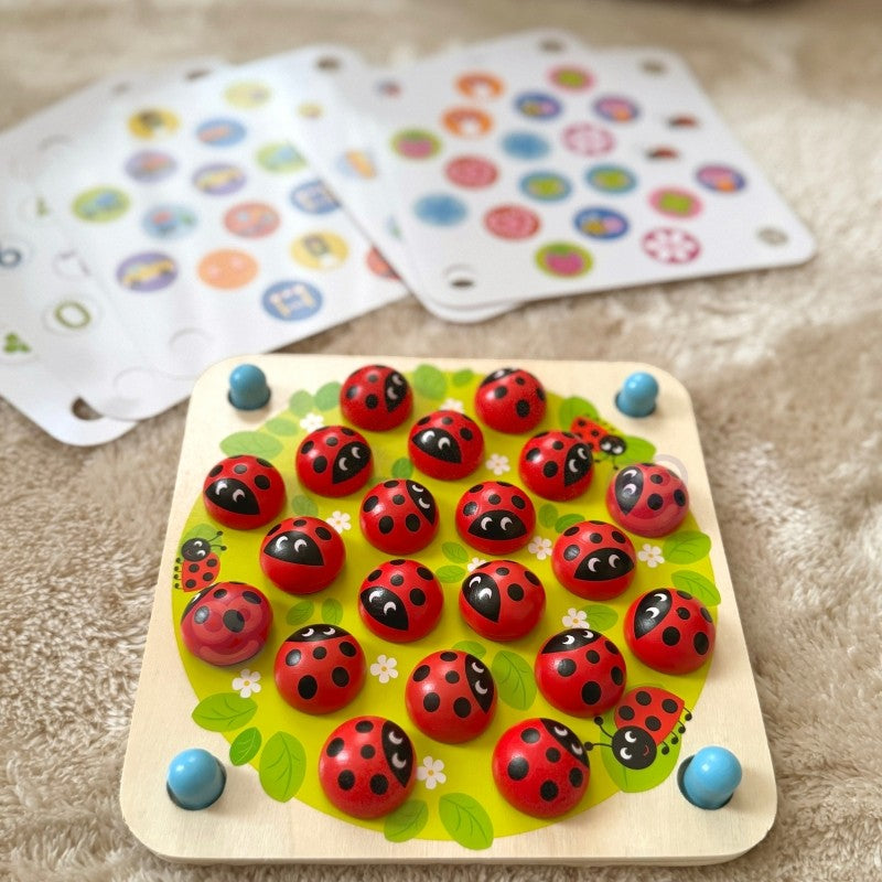 Houten puzzel memory lieveheersbeestjes – afbeelding 7
