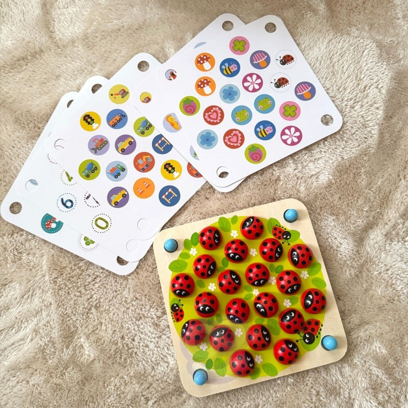 Houten puzzel memory lieveheersbeestjes – afbeelding 8