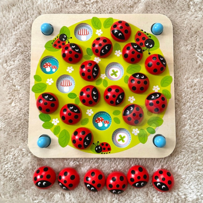 Houten puzzel memory lieveheersbeestjes – afbeelding 9