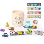 Houten puzzel memory vormen – voelspel met kaarten – afbeelding 4