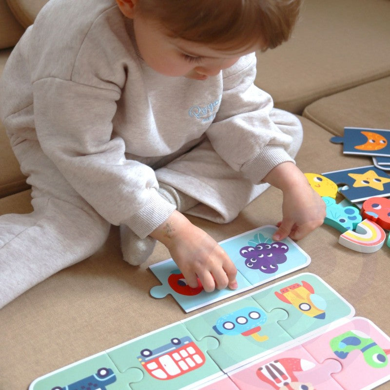 Houten puzzel memory vormen – voelspel met kaarten – afbeelding 5