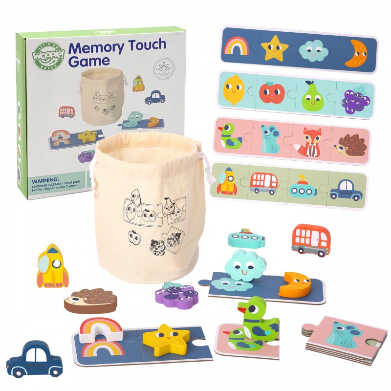Houten puzzel memory vormen – voelspel met kaarten – afbeelding 7