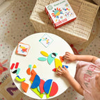 Houten puzzel montessori – vormen leggen met voorbeeldkaarten