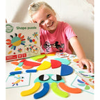 Houten puzzel montessori – vormen leggen met voorbeeldkaarten – afbeelding 11