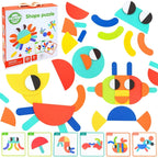 Houten puzzel montessori – vormen leggen met voorbeeldkaarten – afbeelding 12