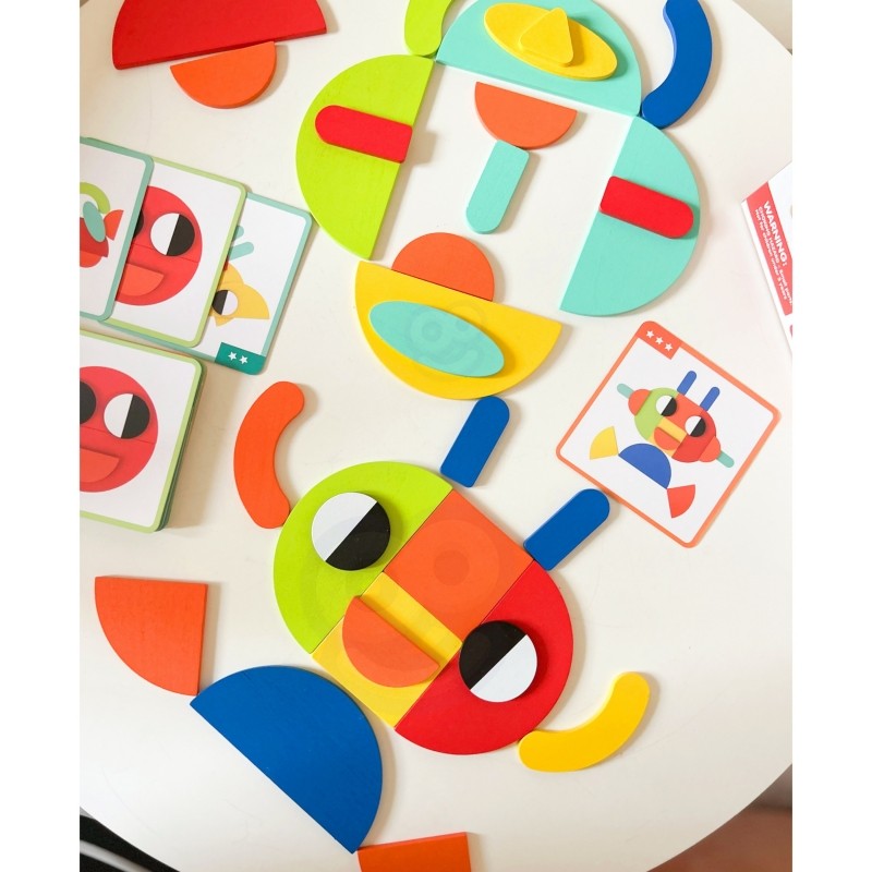 Houten puzzel montessori – vormen leggen met voorbeeldkaarten – afbeelding 6