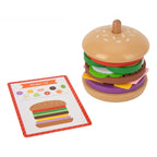 Houten stapelburger met receptkaart