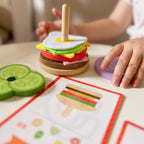 Houten stapelburger met receptkaart – afbeelding 4