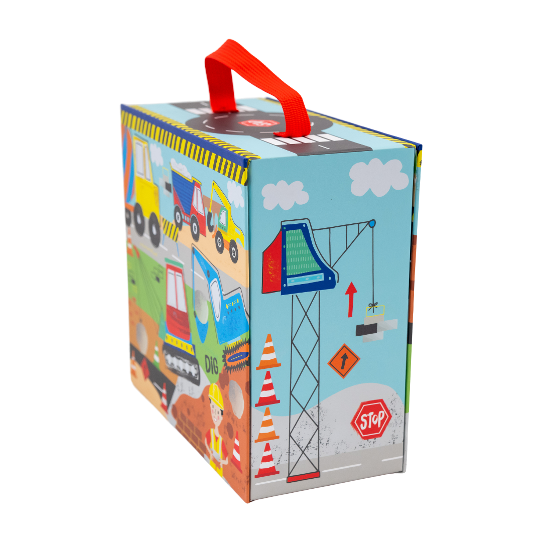 Speeldoos bouwplaats met houten figuren – afbeelding 4