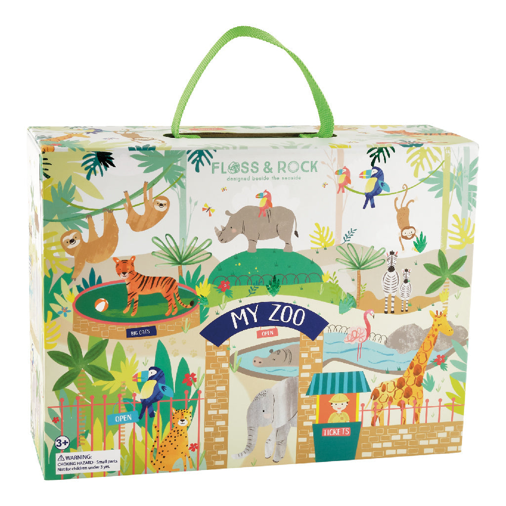 Speeldoos dierentuin met houten figuren – afbeelding 2