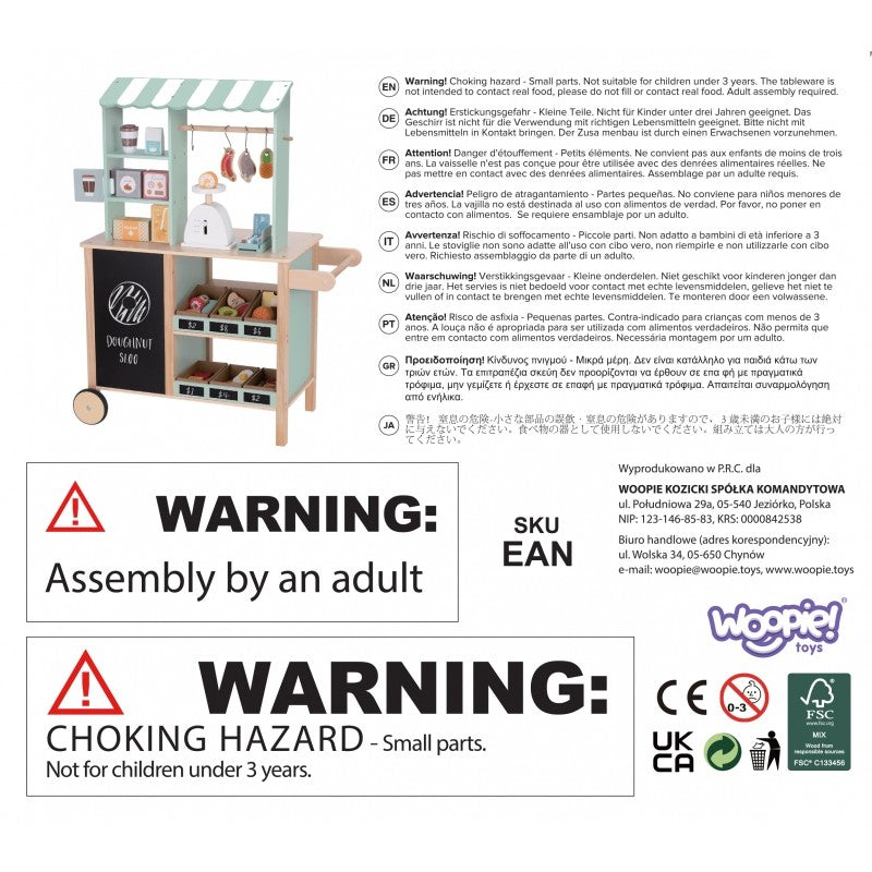 Houten speelgoed winkel – foodtruck marktkraam 73-delig – afbeelding 2