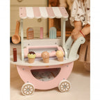 Houten speelgoed winkel – ijscokar 3-in-1 pastel