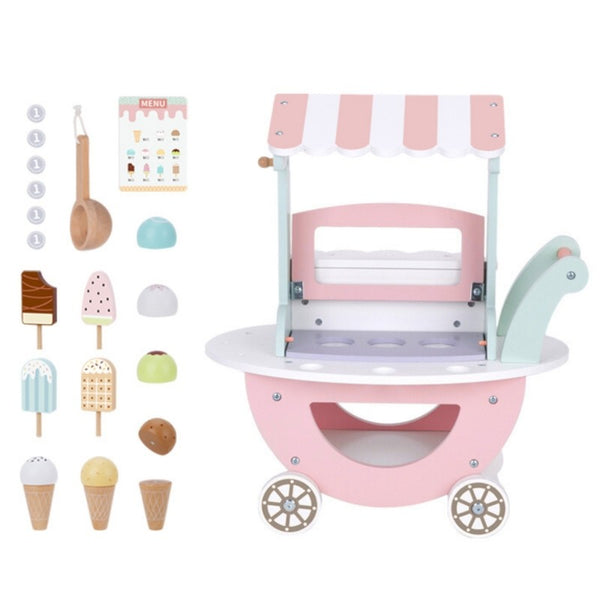Houten IJscokar 3-in-1 Pastel