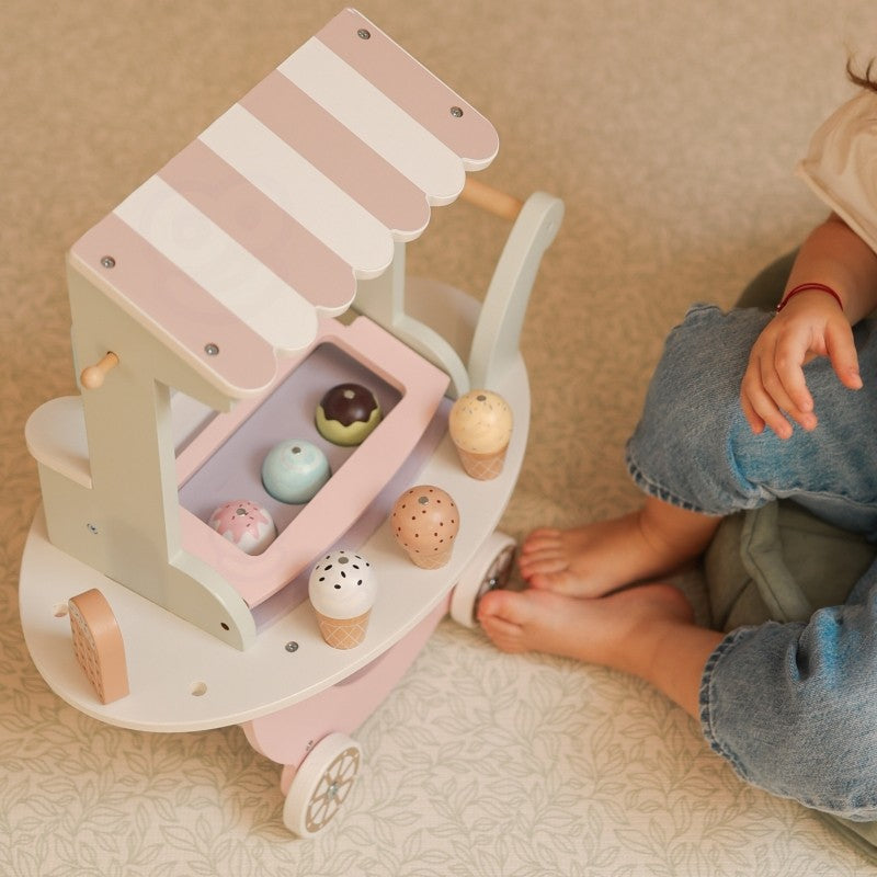 Houten speelgoed winkel – ijscokar 3-in-1 pastel – afbeelding 6