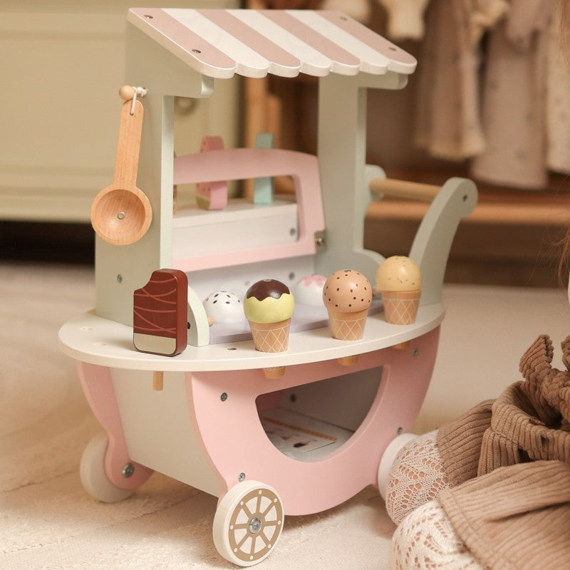 Houten speelgoed winkel – ijscokar 3-in-1 pastel – afbeelding 7