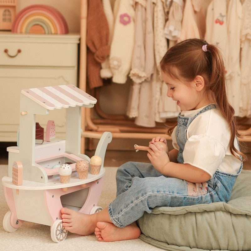 Houten speelgoed winkel – ijscokar 3-in-1 pastel – afbeelding 9