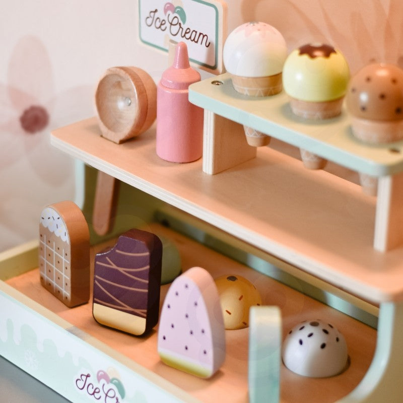 Houten speelgoed winkel – ijssalon met ijsstandaard 16-delig – afbeelding 11