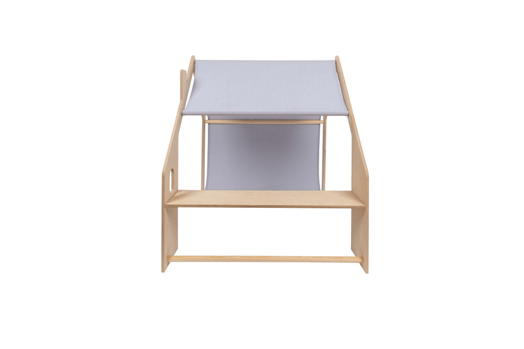 Houten speelhuisje naturel – dak blauw – afbeelding 2