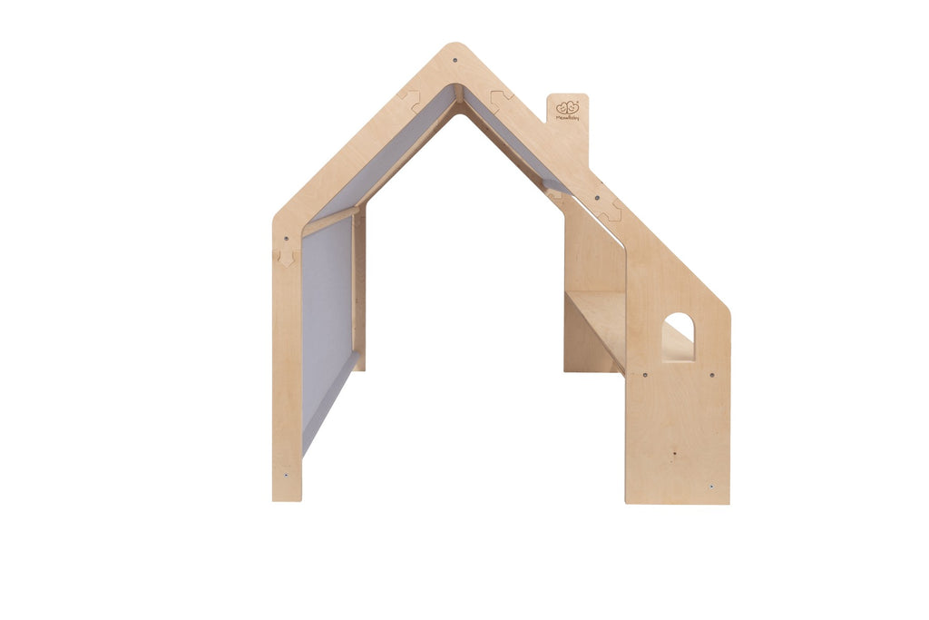 Houten speelhuisje naturel – dak blauw – afbeelding 5