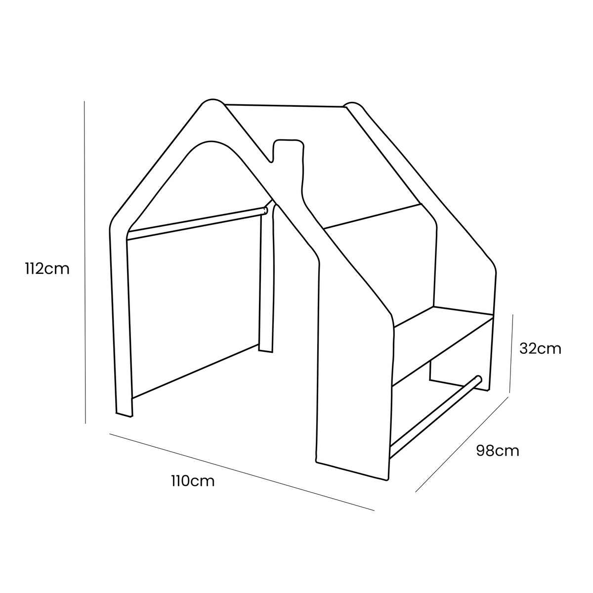 Houten speelhuisje naturel – dak blauw – afbeelding 8
