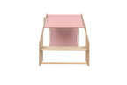 Houten speelhuisje naturel met roze dak – afbeelding 5