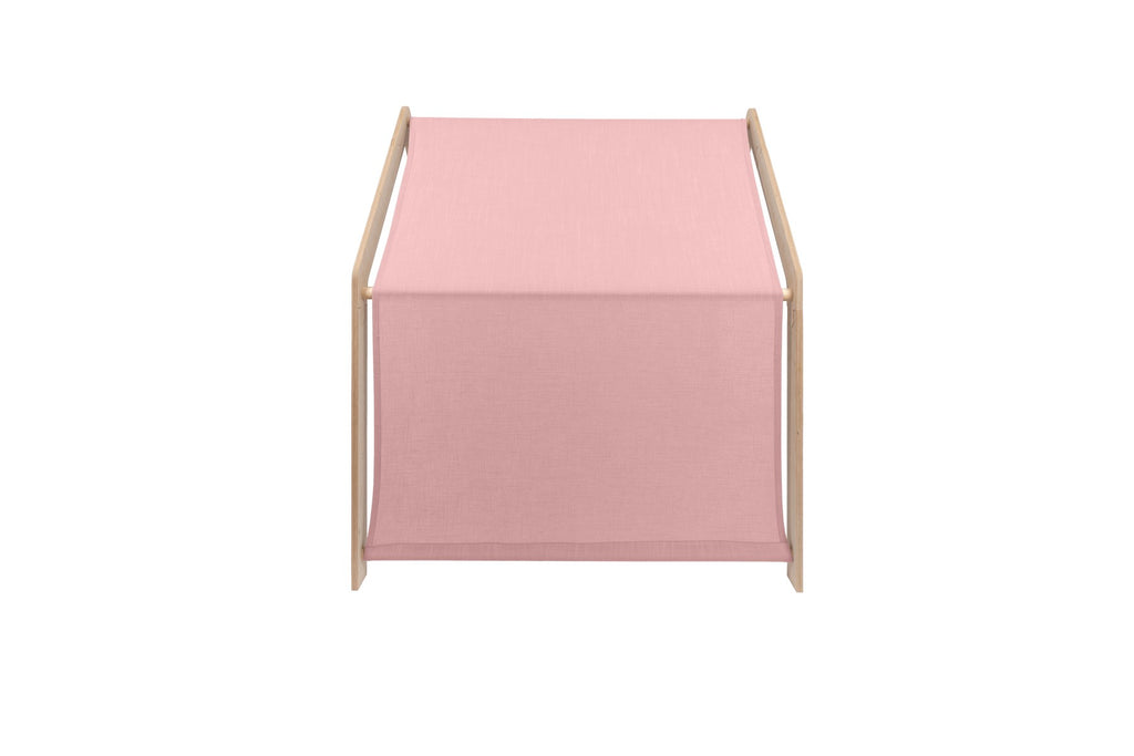 Houten speelhuisje naturel met roze dak – afbeelding 6