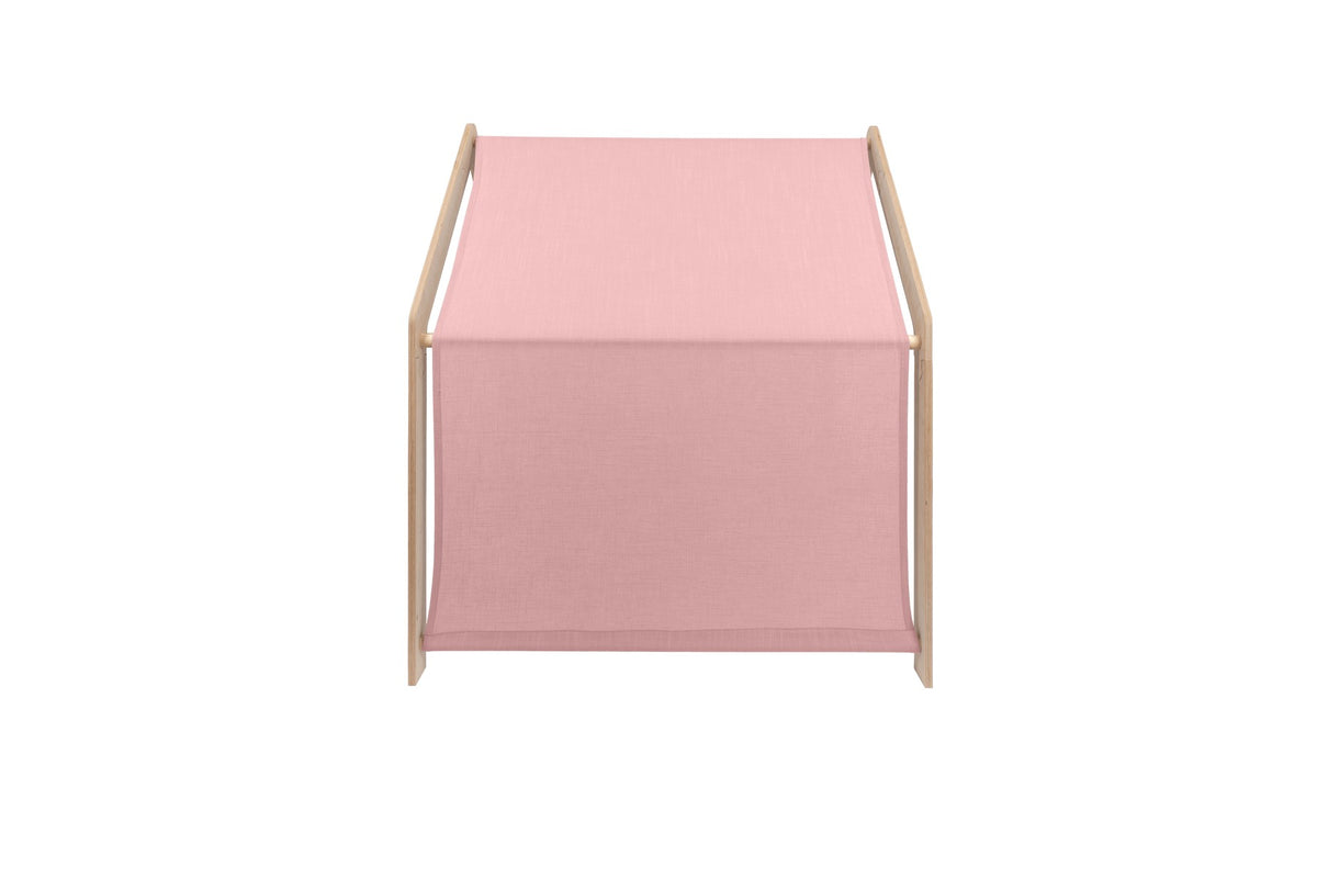 Houten speelhuisje naturel met roze dak – afbeelding 6