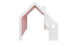 Houten speelhuisje wit – dak roze – afbeelding 4