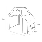 Houten speelhuisje wit – dak roze – afbeelding 6