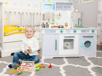 Houten speelkeuken groot met wasmachine en accessoires – afbeelding 2