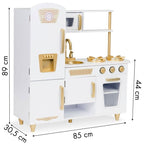 Houten speelkeuken groot wit met goud – afbeelding 4