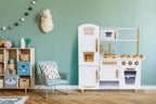 Houten speelkeuken groot wit met goud – afbeelding 7