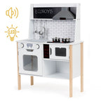 Houten speelkeuken met geluid, licht en afzuigkap