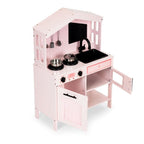 Houten speelkeuken roze met oven, magnetron en accessoires – afbeelding 2