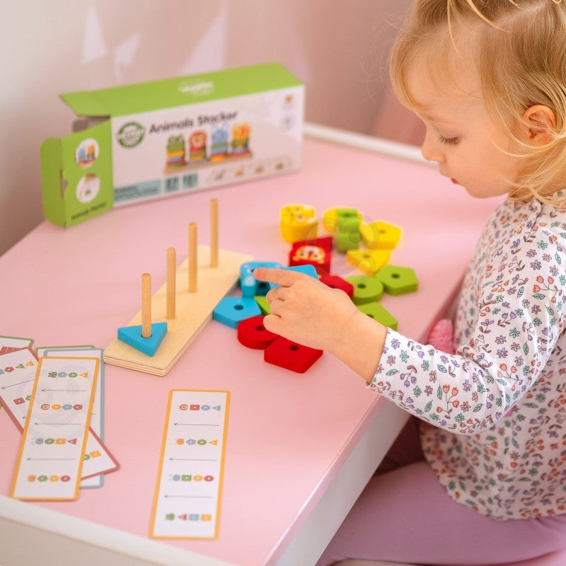 Houten stapelpuzzel met dieren – montessori sorteerspel – afbeelding 11