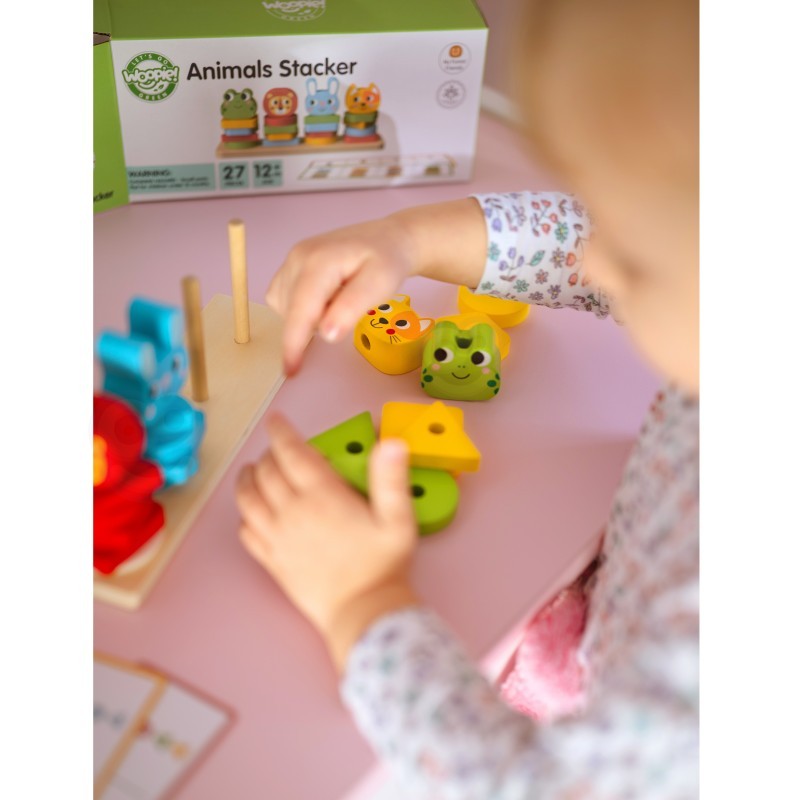 Houten stapelpuzzel met dieren – montessori sorteerspel – afbeelding 16