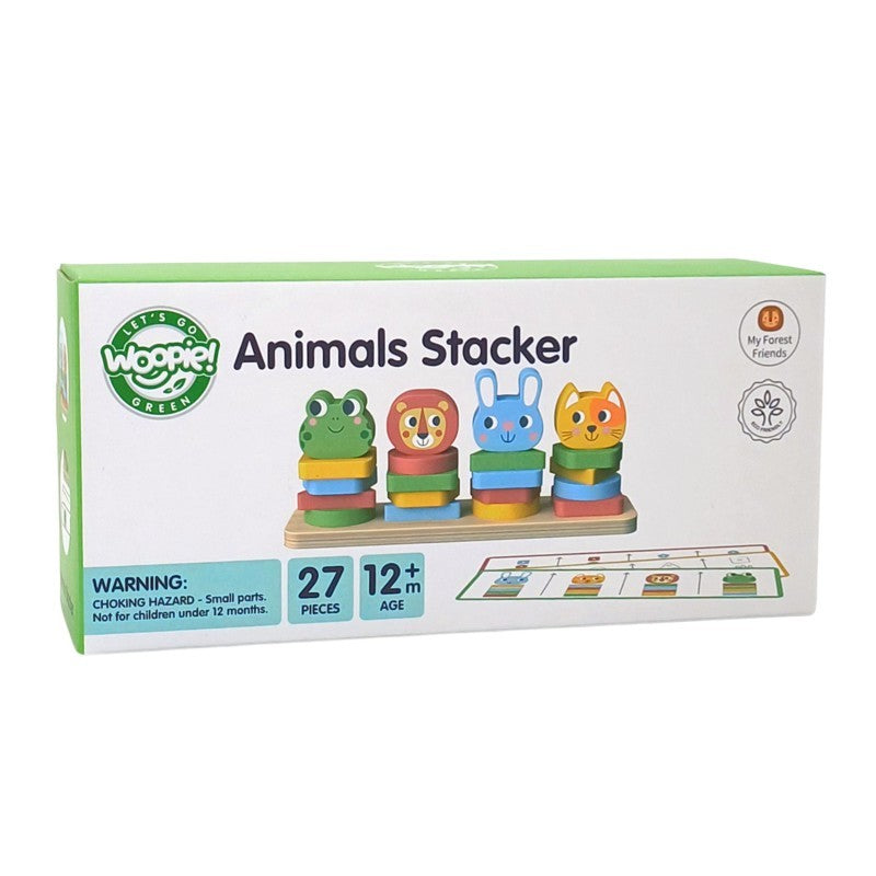 Houten stapelpuzzel met dieren – montessori sorteerspel – afbeelding 3