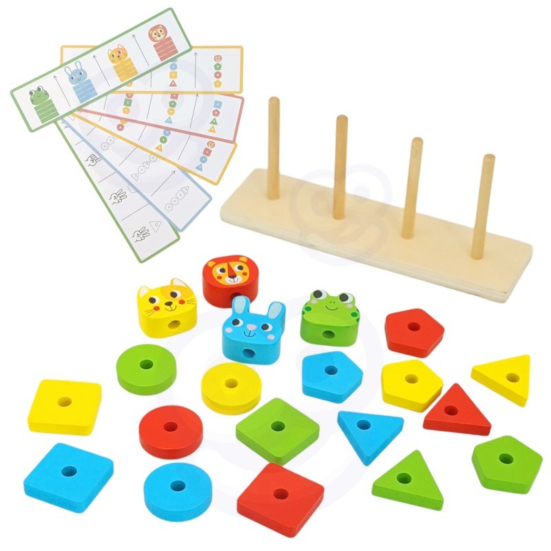 Houten stapelpuzzel met dieren – montessori sorteerspel – afbeelding 5