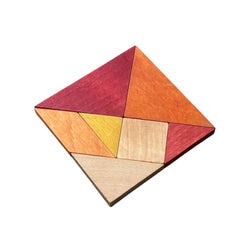 Houten Tangram Warme Kleuren