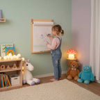 Houten wandtekenbord met papierrolhouder – afbeelding 3
