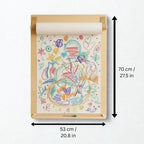 Houten wandtekenbord met papierrolhouder – afbeelding 9