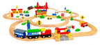 Houten treinbaan 90-delig met locomotief op batterij – afbeelding 2