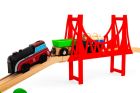Houten treinbaan 90-delig met locomotief op batterij – afbeelding 5