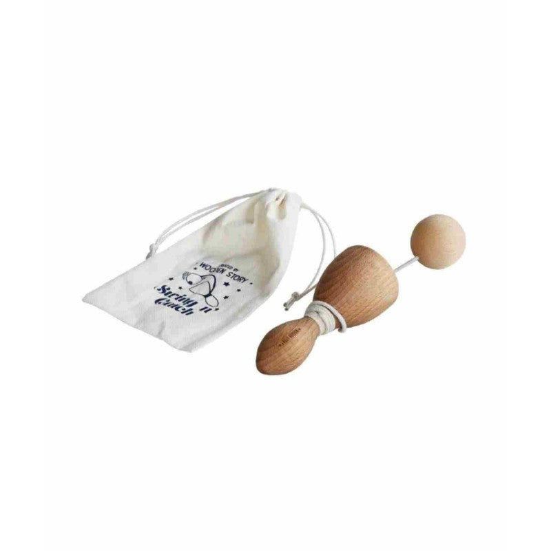 Houten vangspel met bal aan touw