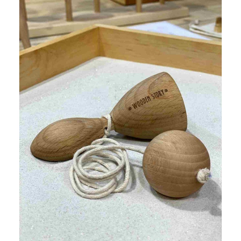 Houten vangspel met bal aan touw – afbeelding 3