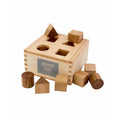 Houten vormendoos naturel met blokjes