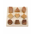 Houten vormenstoof naturel – sorteerbord met 9 blokken