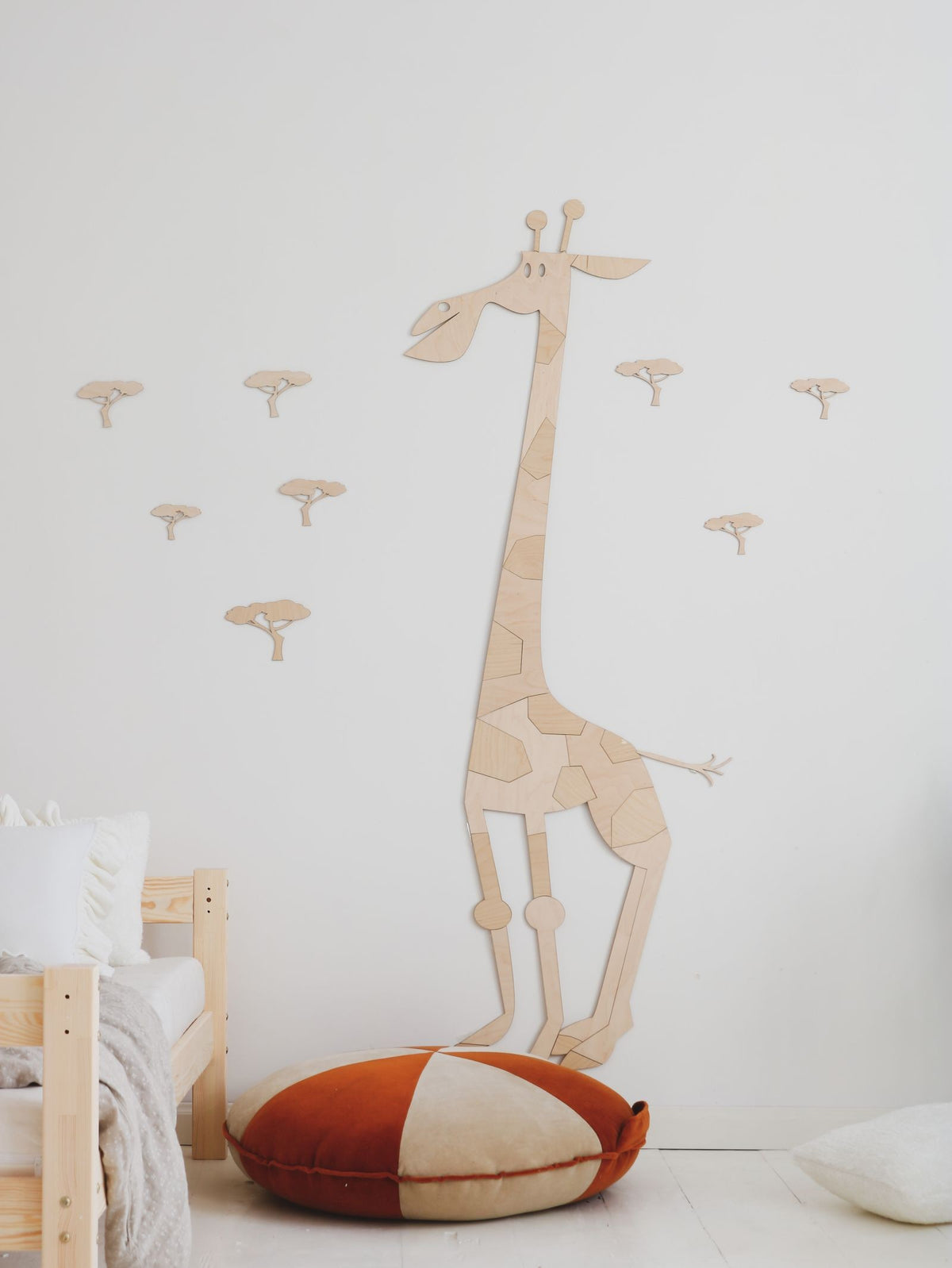 Houten wanddecoratie safari giraffe