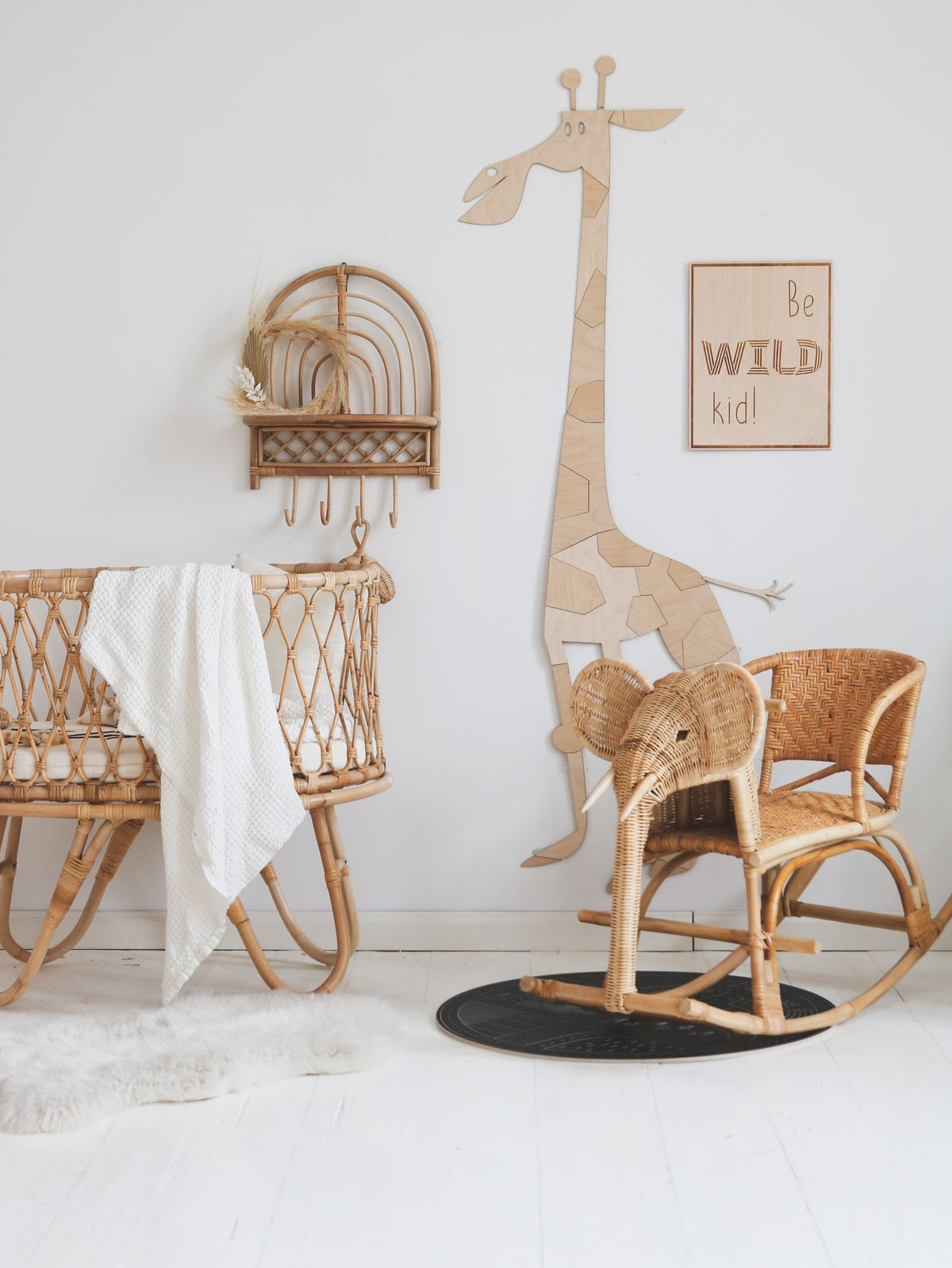 Houten wanddecoratie safari giraffe – afbeelding 2