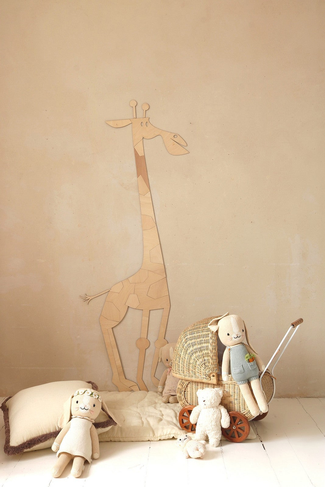 Houten wanddecoratie safari giraffe – afbeelding 4